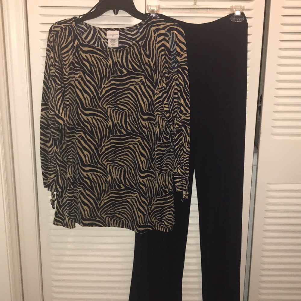 🦓 Two piece outfit- cold shoulder blouse & pants